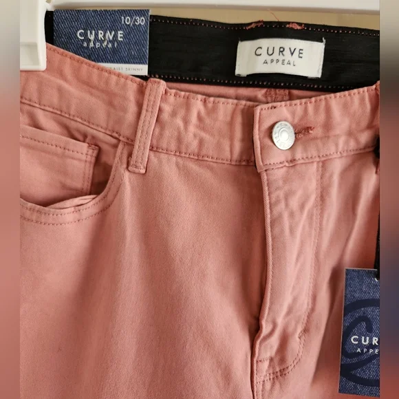 Curve Appeal Minimalist Jegging Women's 10 Pink Stretch Denim Casual Preppy NWT - Picture 2 of 5